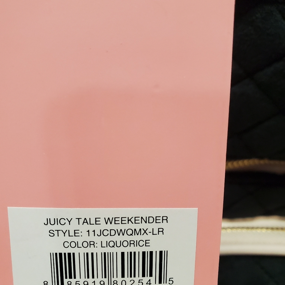 Juicy Couture Juicy tale weekender/ Travel/ Baby Bag black and pink quilted tote - Picture 7 of 7